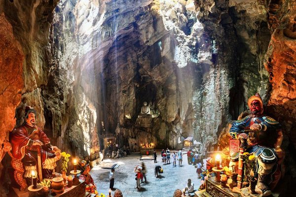 The Huyen Khong cave shrine inside the Marble Mountains at Da Nang The Huyen Khong cave shrine inside the Marble Mountains at Da Nang